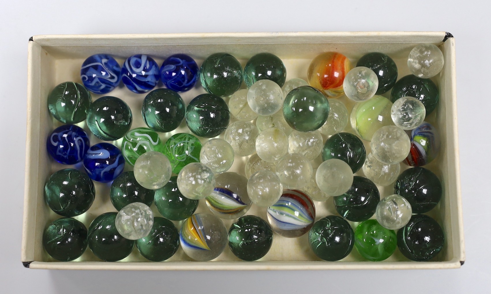 A group of Victorian and later glass marbles